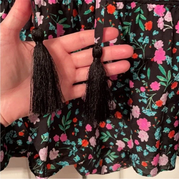 Kate Spade Floral Peplum Lace Yoke Top Size Medium - Picture 7 of 8